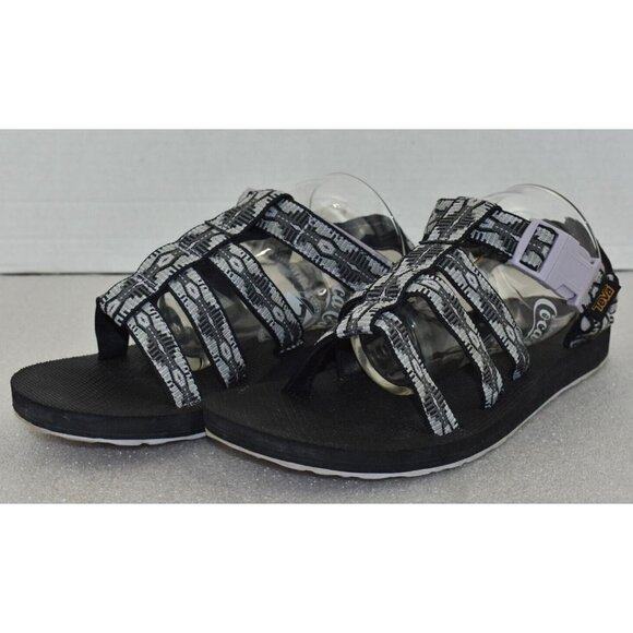Teva Womens Original Dorado Black/White Ankle Strap Sandals Size 9 - Picture 1 of 10